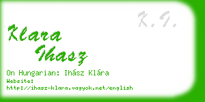 klara ihasz business card